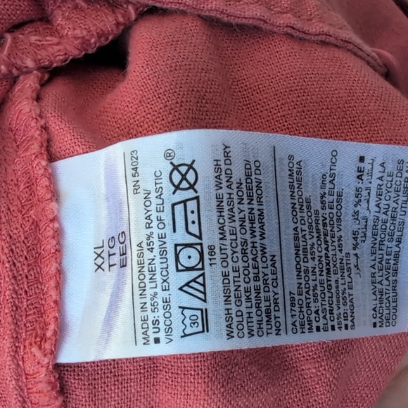 Old Navy Coral/Salmon Sleeveless Waist Defined Linen Blend Romper Size XXL - Picture 8 of 9